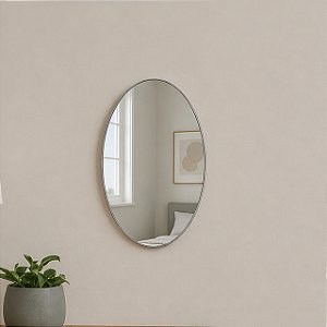 Espelho De Parede Redondo 30x20 Oval/ Retangular Auto Adesivo