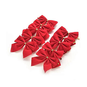 Kit com 8, 12 ou 24 Lacinhos Decorar Laço de Natal Enfeites
