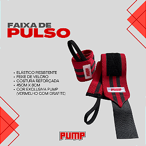 FAIXA DE PULSO VERMELHA COM GRAFITE