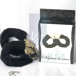 Algema de Metal Pelúcia - Preta