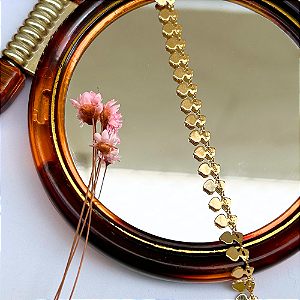 Choker Dourada com Detalhes Orgânicos