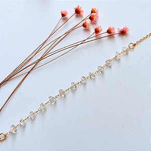Choker Dourada com Cristais
