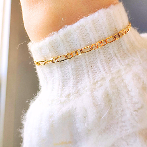 Pulseira Dourada de Elos Grumet