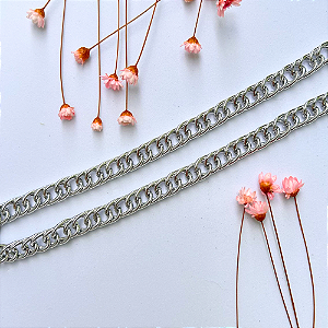 Choker Prateada Elos Duplos