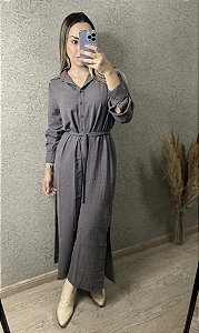 CHEMISE ALONGADA CINZA