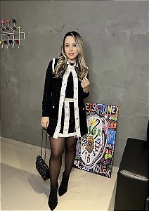 CONJUNTO SAIA E COLETE PRETO
