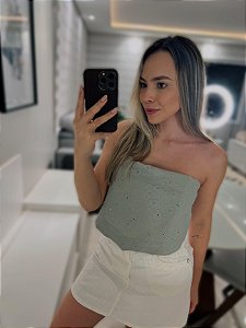 CROPPED LENÇO EM LAISE