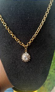 Cordão Elo Grosso Folheado Zircônia