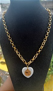 Cordão Elo Grosso Pingente Barbie Folheado Ouro Antialérgico