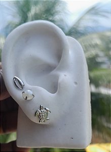 Cartela Trio Brinco Aço Inoxidável Hipoalérgico