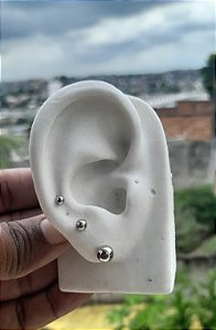 Cartela Trio Brinco de Aço Inoxidável – Hipoalérgico