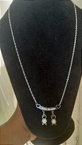 Colar de aço inox '' Amor de Mãe'' com Filhos