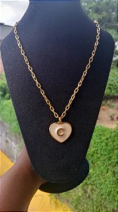 Cordão Elo Grosso Folheado com Letra Inicial (A-Z)