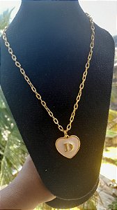 Cordão Elo Grosso Folheado com Letra Inicial (A-Z)