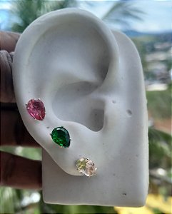 Cartela Trio Brinco Folheado Antialérgico