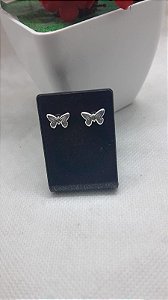 Brinco  Borboleta Banhado Prata Antialérgico