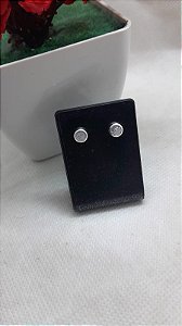 Brinco Banhada Prata  Circulo Zircônia
