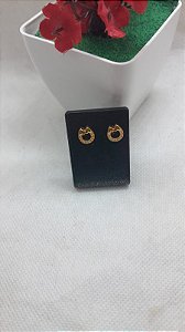 Brinco Arco Zircônia Corações Banhado Ouro