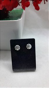 Brinco Banhado Prata Circulo Frisado Relevo 6mm