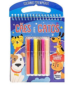 Colorindo Por Números: Cães e Gatos - Happy Books