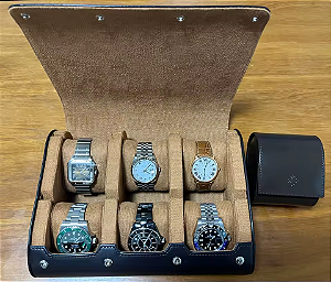 Porta Relógios em Couro