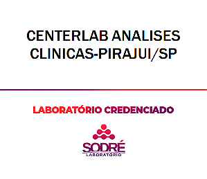 Exame Toxicológico - Pirajui-SP - CENTERLAB ANALISES CLINICAS-PIRAJUI/SP (C.N.H, Empregado CLT, Concurso Público)