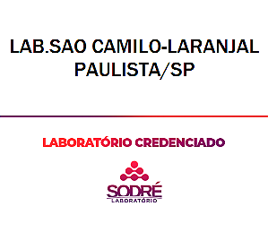 Exame Toxicológico - Laranjal Paulista-SP - LAB.SAO CAMILO-LARANJAL PAULISTA/SP (C.N.H, Empregado CLT, Concurso Público)