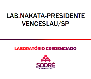 Exame Toxicológico - Presidente Venceslau-SP - LAB.NAKATA-PRESIDENTE VENCESLAU/SP (C.N.H, Empregado CLT, Concurso Público)