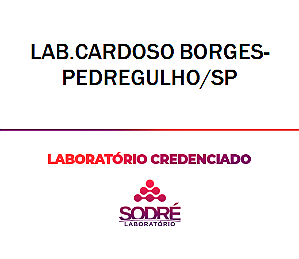 Exame Toxicológico - Pedregulho-SP - LAB.CARDOSO BORGES-PEDREGULHO/SP (C.N.H, Empregado CLT, Concurso Público)