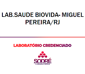 Exame Toxicológico - Miguel Pereira-RJ - LAB.SAUDE BIOVIDA- MIGUEL PEREIRA/RJ (C.N.H, Empregado CLT, Concurso Público)
