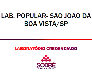 Exame Toxicológico - Sao Joao Da Boa Vista-SP - LAB. POPULAR- SAO JOAO DA BOA VISTA/SP (C.N.H, Empregado CLT, Concurso Público)