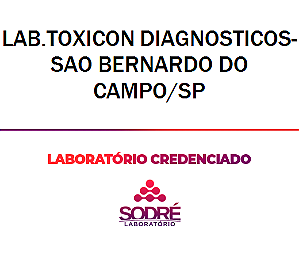 Exame Toxicológico - Sao Bernardo Do Campo-SP - LAB.TOXICON DIAGNOSTICOS-SAO BERNARDO DO CAMPO/SP (C.N.H, Empregado CLT, Concurso Público)