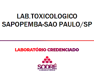 Exame Toxicológico - Sao Paulo-SP - LAB.TOXICOLOGICO SAPOPEMBA-SAO PAULO/SP (C.N.H, Empregado CLT, Concurso Público)
