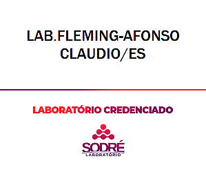 Exame Toxicológico - Afonso Claudio-ES - LAB.FLEMING-AFONSO CLAUDIO/ES (C.N.H, Empregado CLT, Concurso Público)