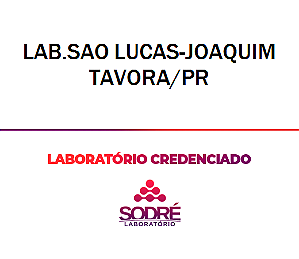 Exame Toxicológico - Joaquim Tavora-PR - LAB.SAO LUCAS-JOAQUIM TAVORA/PR (C.N.H, Empregado CLT, Concurso Público)