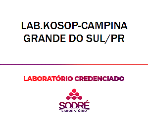 Exame Toxicológico - Campina Grande Do Sul-PR - LAB.KOSOP-CAMPINA GRANDE DO SUL/PR (C.N.H, Empregado CLT, Concurso Público)