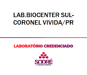 Exame Toxicológico - Coronel Vivida-PR - LAB.BIOCENTER SUL-CORONEL VIVIDA/PR (C.N.H, Empregado CLT, Concurso Público)