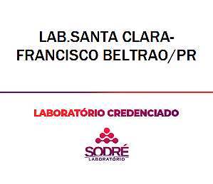 Exame Toxicológico - Francisco Beltrao-PR - LAB.SANTA CLARA-FRANCISCO BELTRAO/PR (C.N.H, Empregado CLT, Concurso Público)
