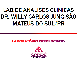 Exame Toxicológico - Sao Mateus Do Sul-PR - LAB.DE ANALISES CLINICAS DR. WILLY CARLOS JUNG-SÃO MATEUS DO SUL/PR (C.N.H, Empregado CLT, Concurso Público)
