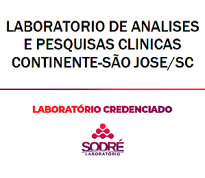 Exame Toxicológico - Sao Jose-SC - LABORATORIO DE ANALISES E PESQUISAS CLINICAS CONTINENTE-SÃO JOSE/SC (C.N.H, Empregado CLT, Concurso Público)