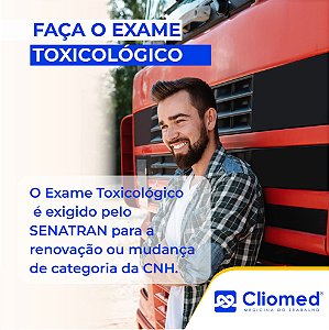 Exame Toxicológico - Itajai-SC - CLIOMED-ITAJAI/SC (C.N.H, Empregado CLT, Concurso Público)