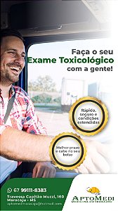 Exame Toxicológico - Maracaju-MS - APTOMEDI MEDICINA DO TRABALHO-MARACAJU/MS (C.N.H, Empregado CLT, Concurso Público)