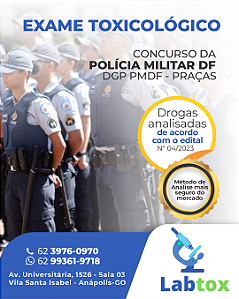 Exame Toxicológico - Anapolis-GO - LABTOX-ANAPOLIS/GO (C.N.H, Empregado CLT, Concurso Público)