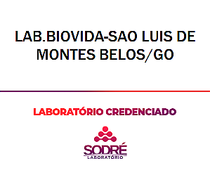 Exame Toxicológico - Sao Luis De Montes Belos-GO - LAB.BIOVIDA-SAO LUIS DE MONTES BELOS/GO (C.N.H, Empregado CLT, Concurso Público)