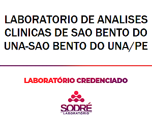 Exame Toxicológico - Sao Bento Do Una-PE - LABORATORIO DE ANALISES CLINICAS DE SAO BENTO DO UNA-SAO BENTO DO UNA/PE (C.N.H, Empregado CLT, Concurso Público)