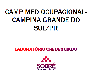 Exame Toxicológico - Campina Grande Do Sul-PR - CAMP MED OCUPACIONAL-CAMPINA GRANDE DO SUL/PR (C.N.H, Empregado CLT, Concurso Público)
