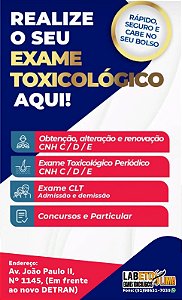 Exame Toxicológico - Capanema-PA - LABETOX LIMA - LABORATORIO DE EXAMES TOXICOLOGICO LIMA-CAPANEMA/PA (C.N.H, Empregado CLT, Concurso Público)