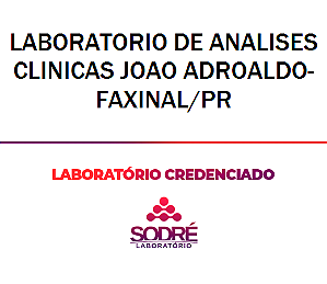 Exame Toxicológico - Faxinal-PR - LABORATORIO DE ANALISES CLINICAS JOAO ADROALDO-FAXINAL/PR (C.N.H, Empregado CLT, Concurso Público)