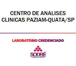 Exame Toxicológico - Quata-SP - CENTRO DE ANALISES CLINICAS PAZIAM-QUATA/SP (C.N.H, Empregado CLT, Concurso Público)