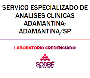 Exame Toxicológico - Adamantina-SP - SERVICO ESPECIALIZADO DE ANALISES CLINICAS ADAMANTINA-ADAMANTINA/SP (C.N.H, Empregado CLT, Concurso Público)